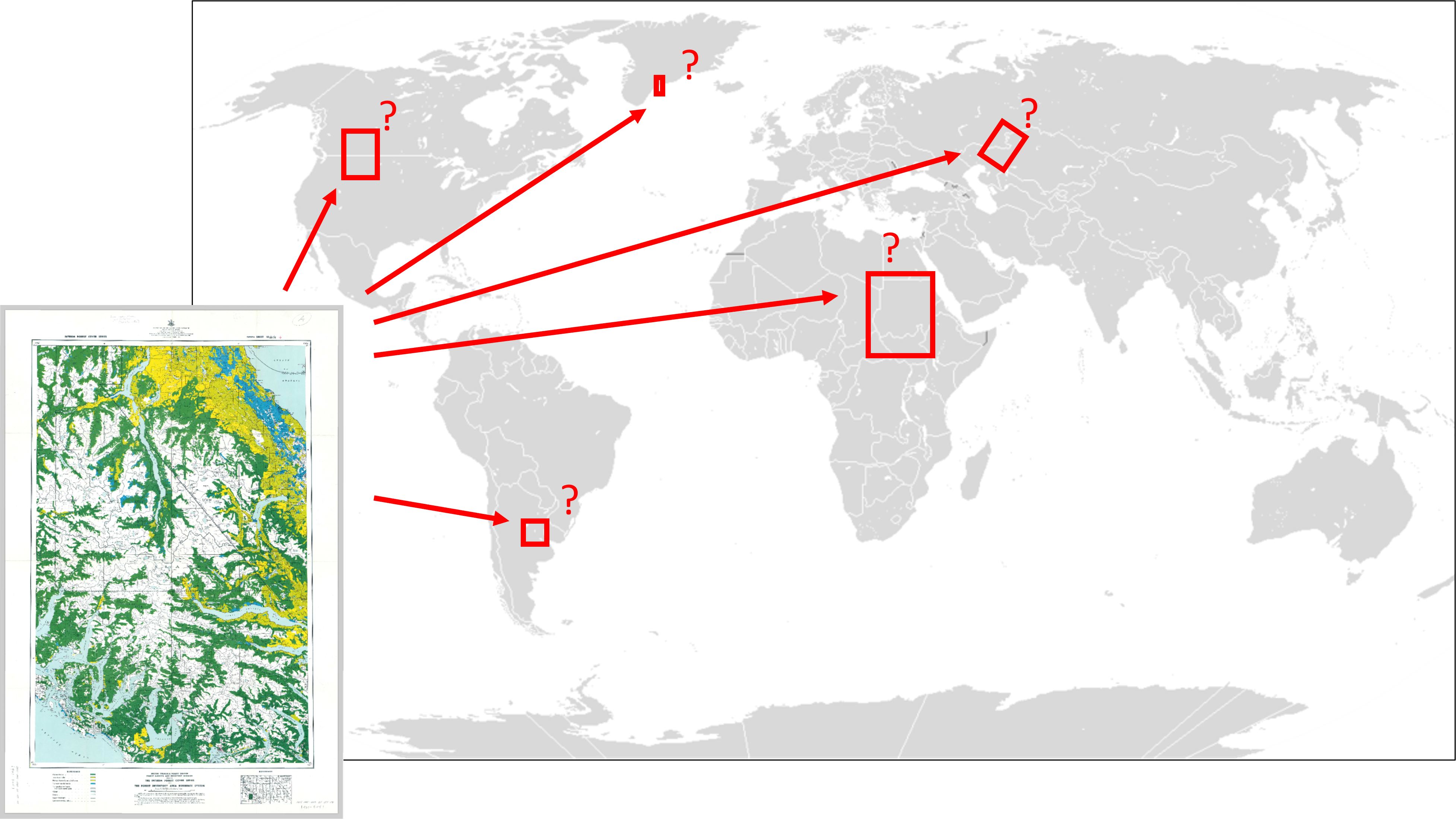 The need for georeferencing illustrated conceptually. Adapted from @university_of_texas_libraries_intro_2021. CC-BY-NC-2.0.