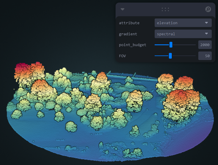 Online tool for visualizing and exploring the properties of a small LiDAR point cloud. Data from City of Vancouver and licensed under the <a href='https://opendata.vancouver.ca/pages/licence/'>Open Government License - Vancouver</a>. <a href='https://ubcemergingmedialab.github.io/geomatics-textbook/viz/lidar-viz/'>Click here to access the interactive tool.</a> Juno Yoon, CC-BY-SA-4.0.